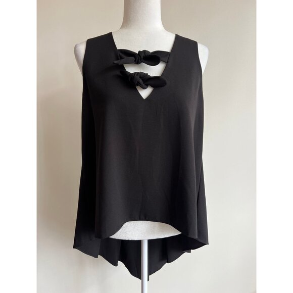 CROSBY by Mollie Burch Tops - Crosby by Mollie Burch Black Tie Neck Sleeveless Blouse Size S
